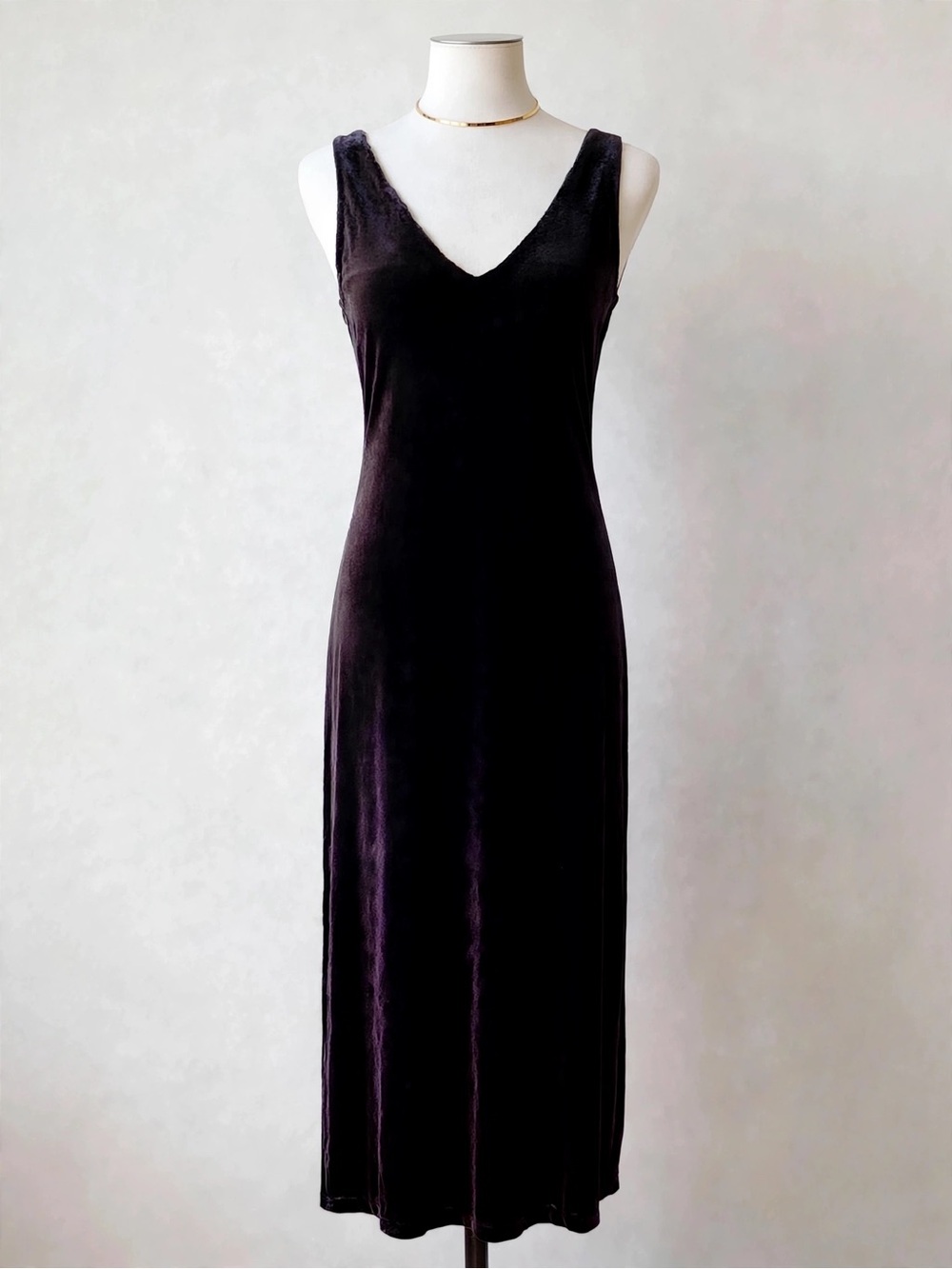 Liz Claiborne Black Velvet Maxi Slip Dress Size L